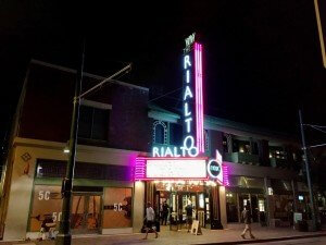 outside marquee of the Rialto Theater, Tucson